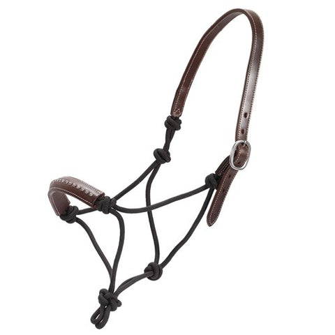 Fort Worth Rope / Leather Halter Black